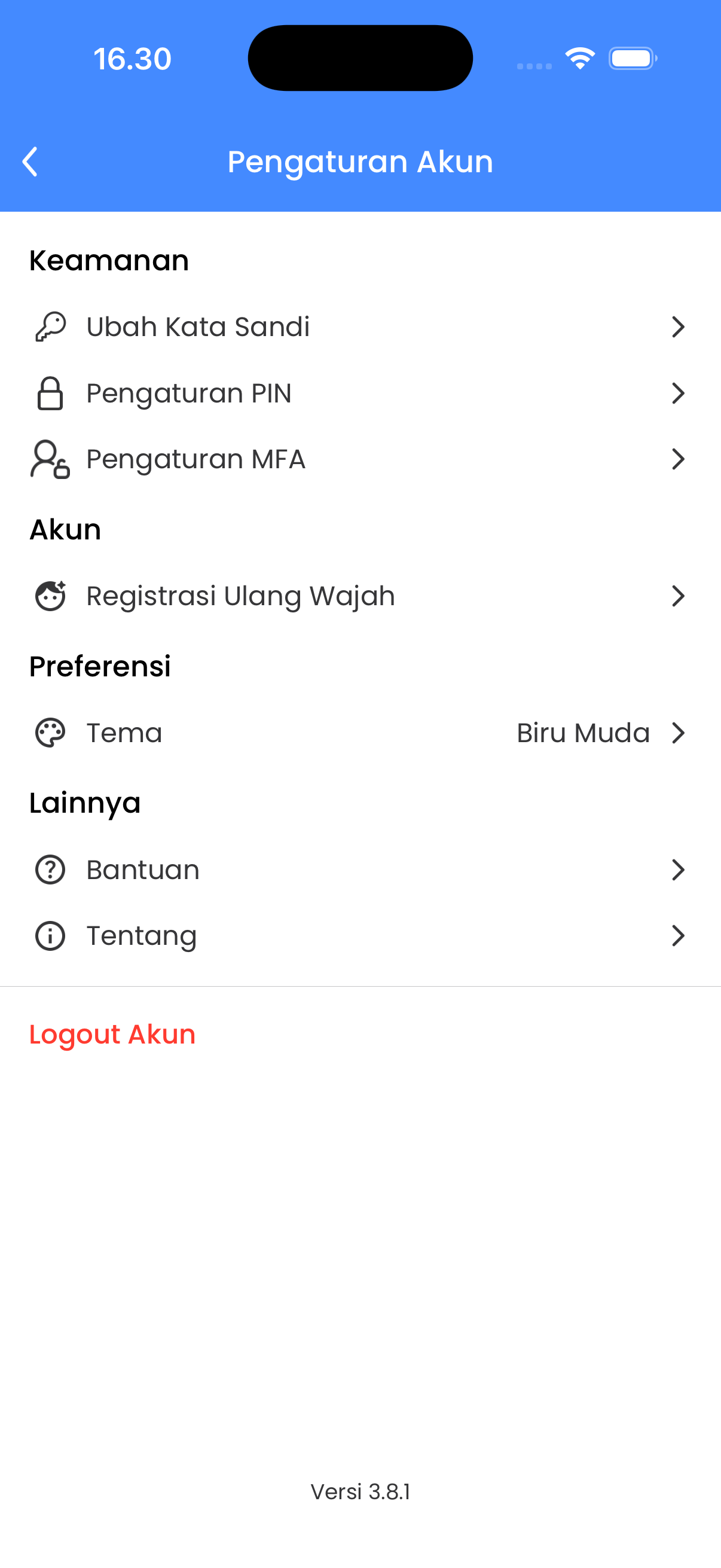 Screenshot Pengaturan Akun Epployee.id