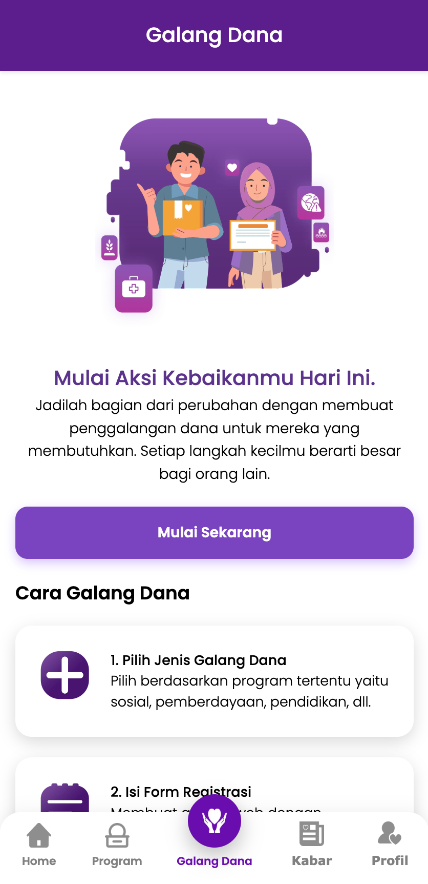 Screenshot Galang Dana Poros Kebaikan