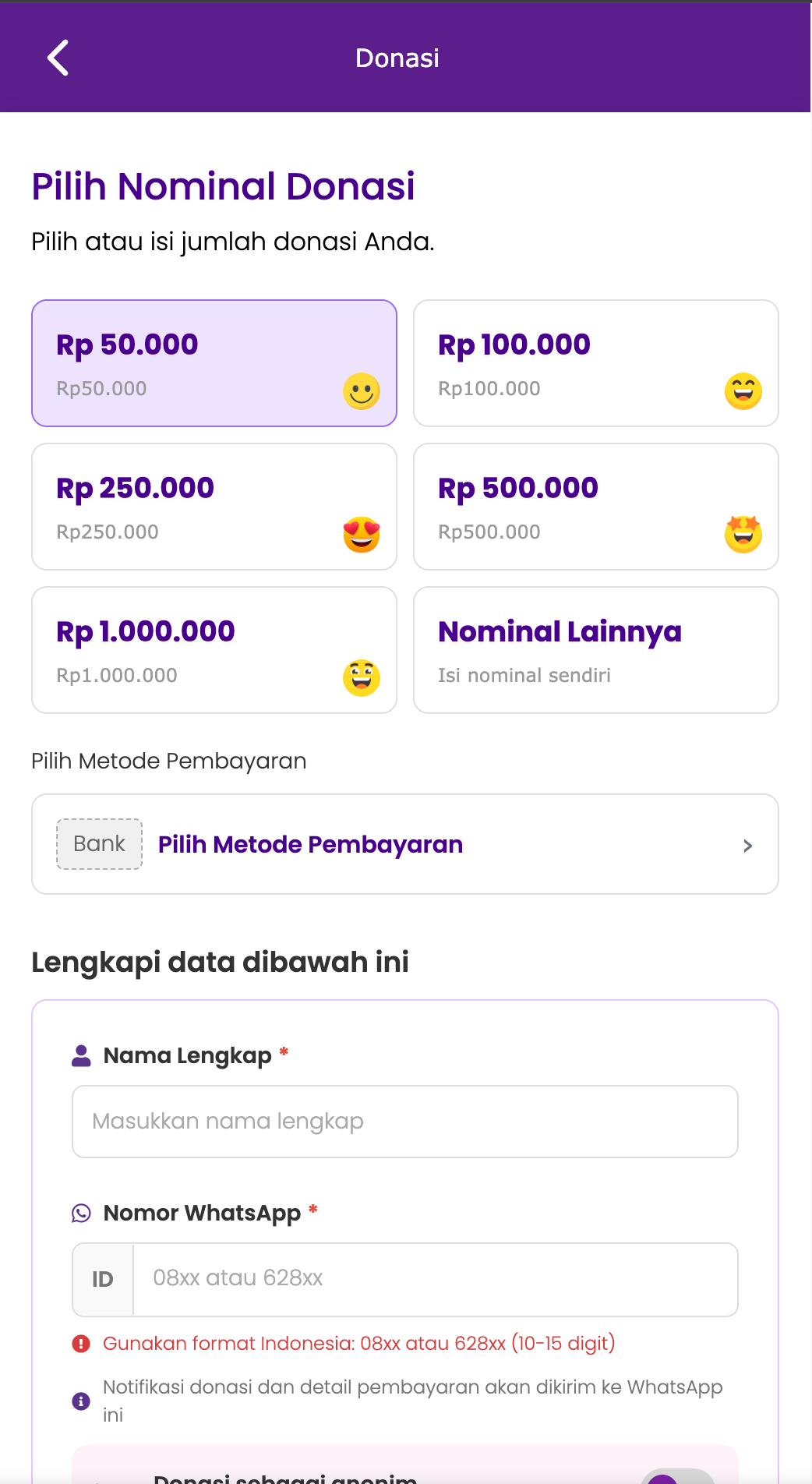 Screenshot Metode Pembayaran Poros Kebaikan